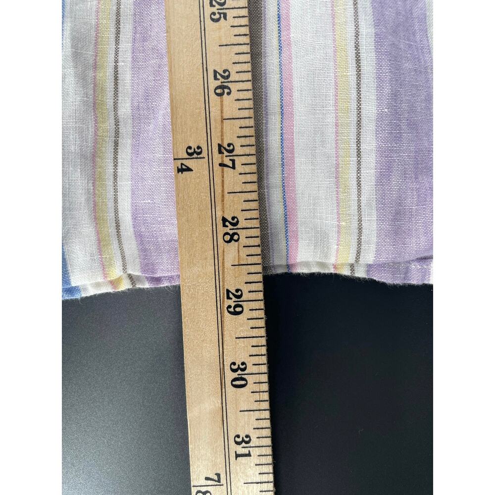 Tommy Bahama 100% Linen Button Up Shirt Men’s M Purple/Blue Candy Stripe Lng Slv - Picture 10 of 10